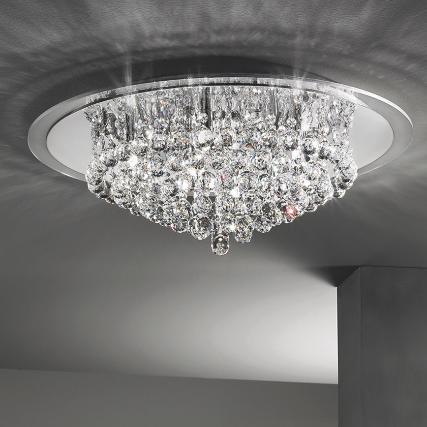 Kristallikattovalaisin GLORIA 9xG9/40W/230V halkaisija 62 cm läpinäkyvä/kiiltävä kromi