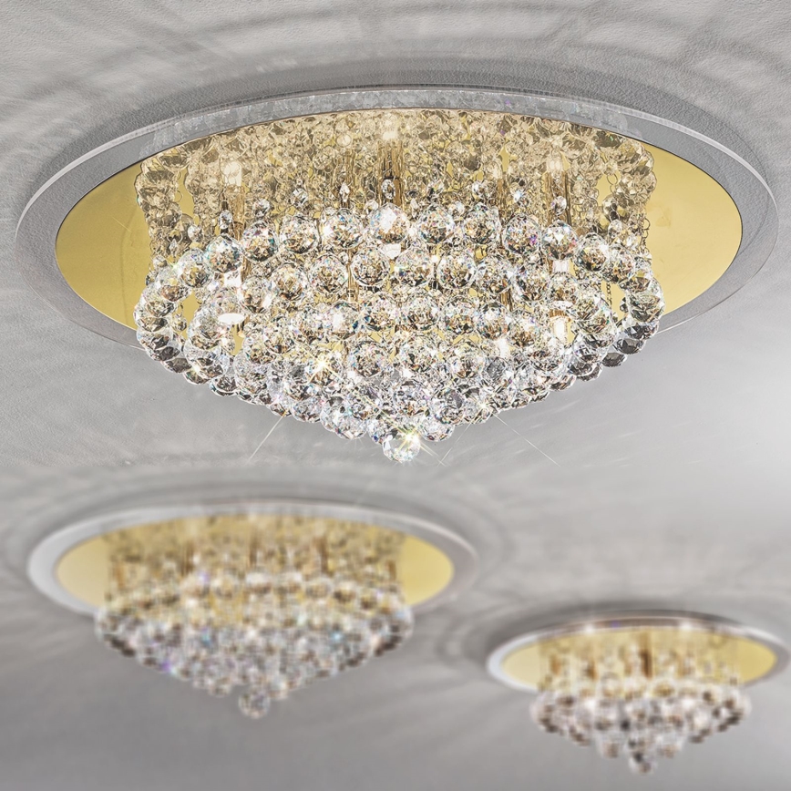 Kristallikattovalaisin GLORIA 9xG9/40W/230V halkaisija 62 cm kulta