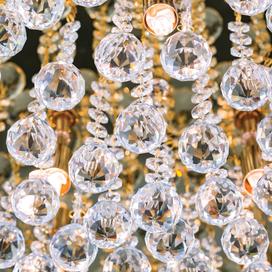 Kristallikattovalaisin GLORIA 9xG9/40W/230V halkaisija 62 cm kulta