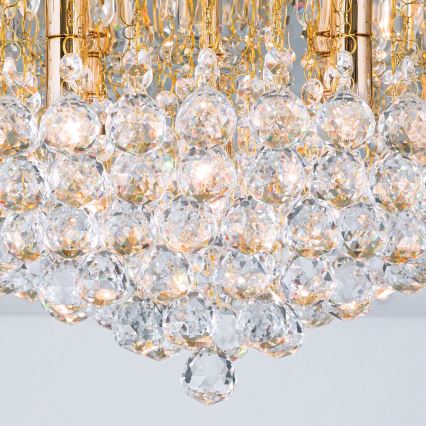 Kristallikattovalaisin GLORIA 9xG9/40W/230V halkaisija 62 cm kulta