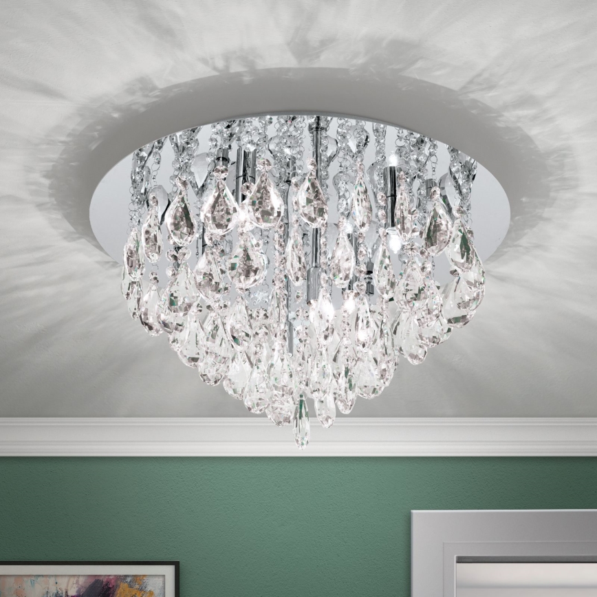 Kristallikattovalaisin CELESTE 6xG9/40W/230V halkaisija 45 cm kiiltävä kromi