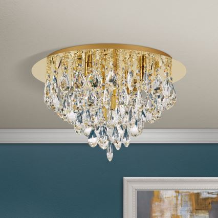 Kristallikattovalaisin CELESTE 6xG9/40W/230V halkaisija 45 cm kulta