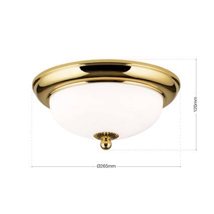 Kattovalaisin EMPIRA 2xE14/40W/230V Ø 26,5 cm kultainen