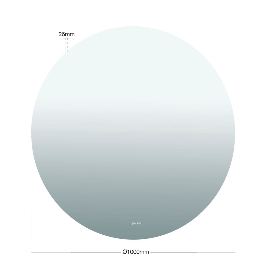 FOCUS LED lämmitettävä kylpyhuoneen seinäpeili LED-valaistuksella 30W/230V 3000/4200/6000K halkaisija 100 cm IP44