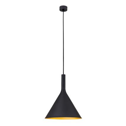 Riippuvalaisin GUNDA, johdolla, 1xE27/60W/230V, halkaisija 25 cm, musta/kultainen