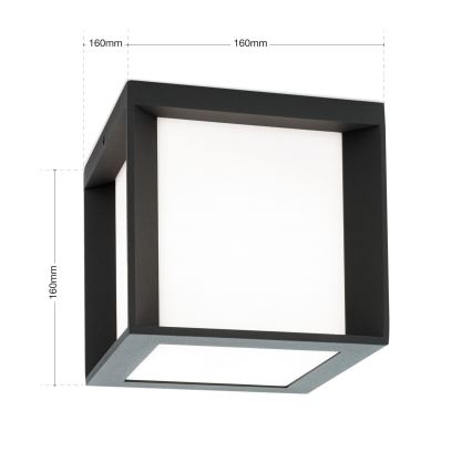 HENRY ulkovalaisin 1xE27/15W/230V 16x16 cm IP44 antrasiitti