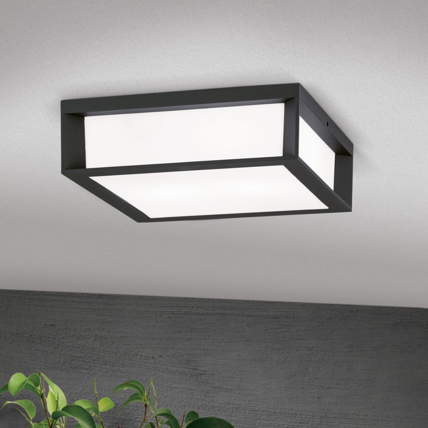 Ulkovalaisin HENRY 2xE27/15W/230V 26x26 cm IP44 antrasiitti