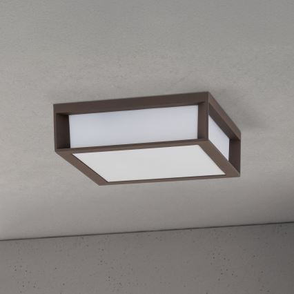 Ulkovalaisin HENRY 2xE27/15W/230V 26x26 cm IP44 ruskea