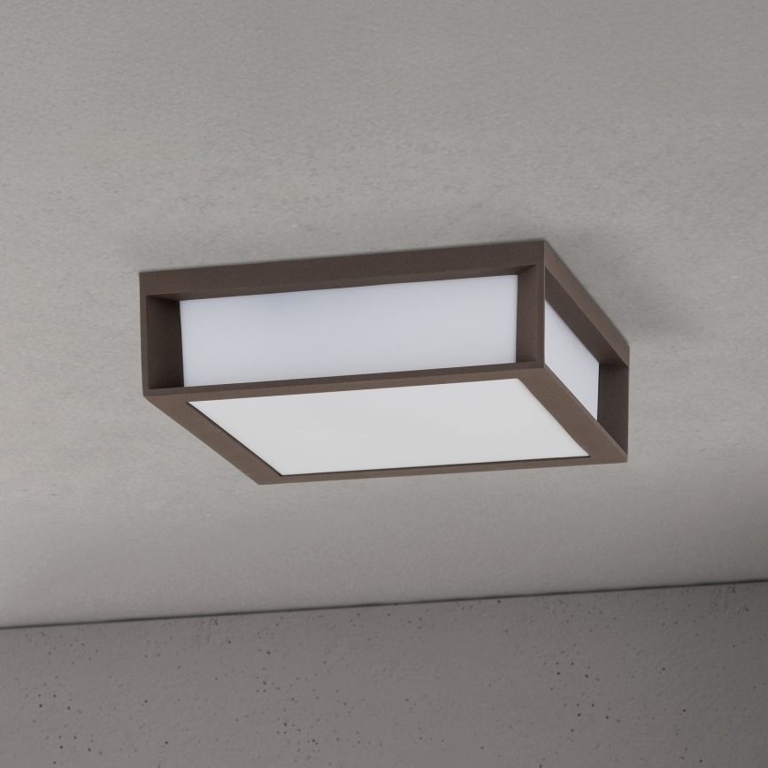 Ulkovalaisin HENRY 2xE27/15W/230V 26x26 cm IP44 ruskea