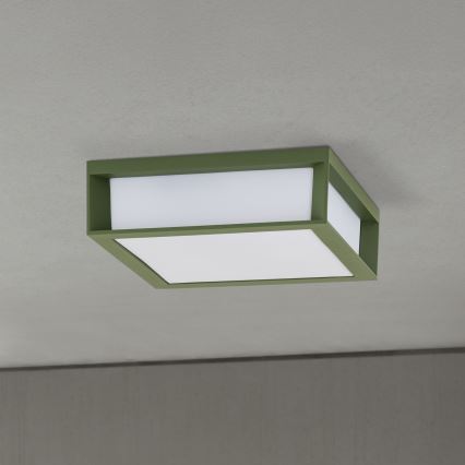 Ulkovalaisin HENRY 2xE27/15W/230V 26x26 cm IP44 vihreä
