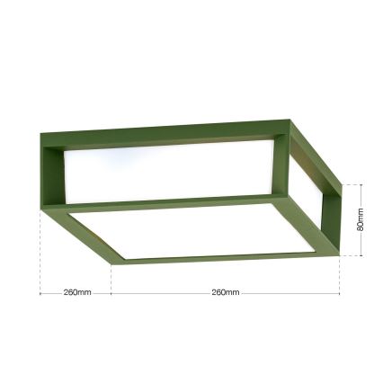 Ulkovalaisin HENRY 2xE27/15W/230V 26x26 cm IP44 vihreä