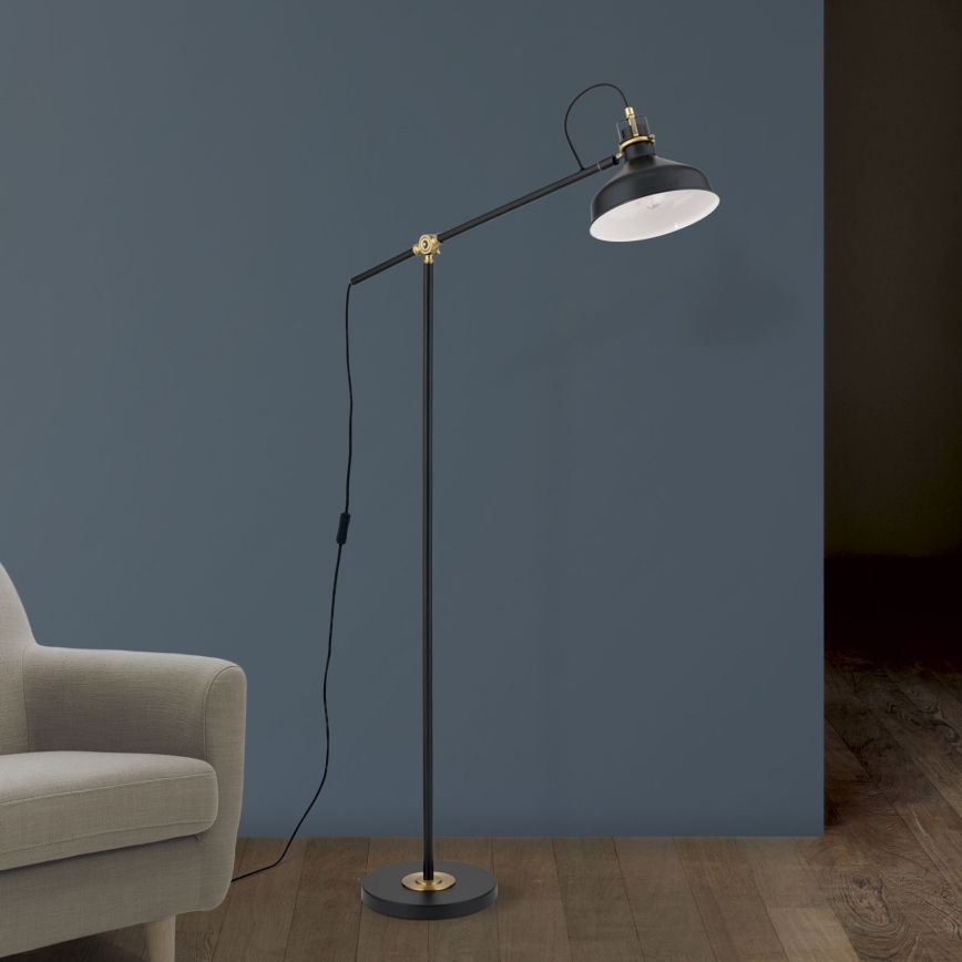 Lattialamppu SCHILLER 1xE27/40W/230V musta/pronssi