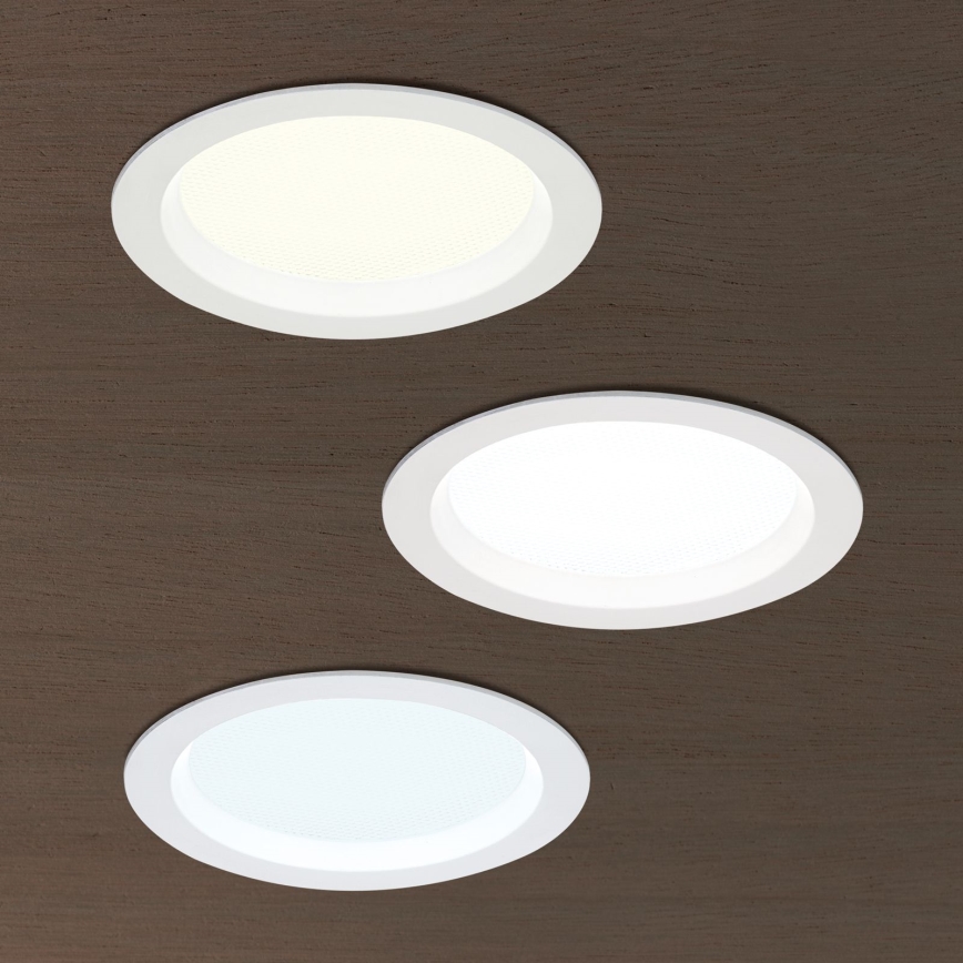 Himennettävä kylpyhuoneeseen upotettava LED-kattovalaisin OFFICE LED/25W/230V 3000/4000/6000K halkaisija 17 cm UGR19 IP44 valkoinen
