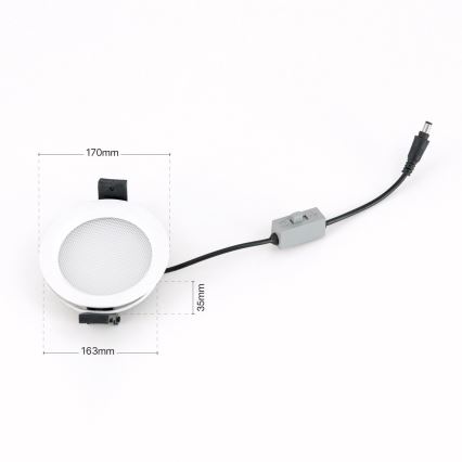 Himennettävä kylpyhuoneeseen upotettava LED-kattovalaisin OFFICE LED/25W/230V 3000/4000/6000K halkaisija 17 cm UGR19 IP44 valkoinen