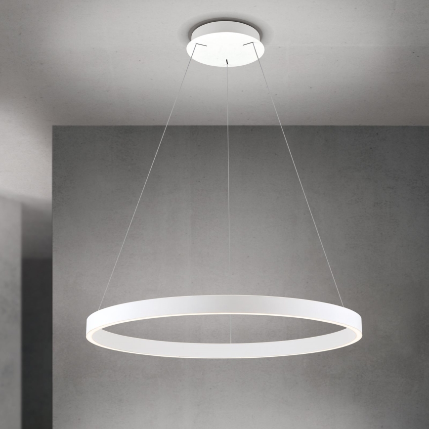 LED-himmennettävä riippuvalaisin vaijerilla KOLK LED/80W/230V 2700/3000/4000K, halkaisija 80 cm, valkoinen