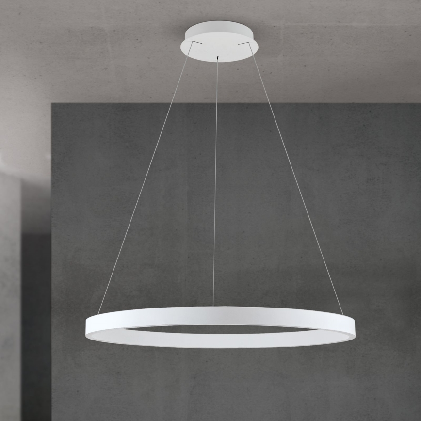 LED-himmennettävä riippuvalaisin vaijerilla KOLK LED/80W/230V 2700/3000/4000K, halkaisija 80 cm, valkoinen