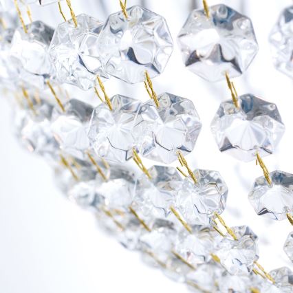 Kristalli-ketjukattokruunu ARILA 6xE27/60W/230V halkaisija 60 cm ruskea/patina