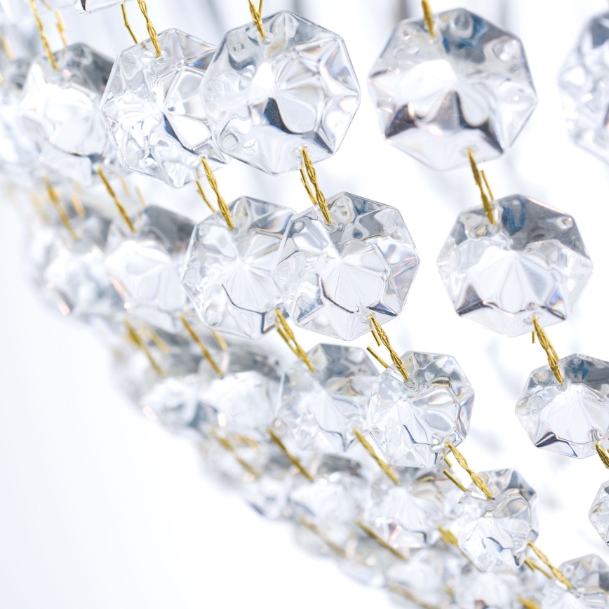 Kristalli-ketjukattokruunu ARILA 6xE27/60W/230V halkaisija 60 cm ruskea/patina