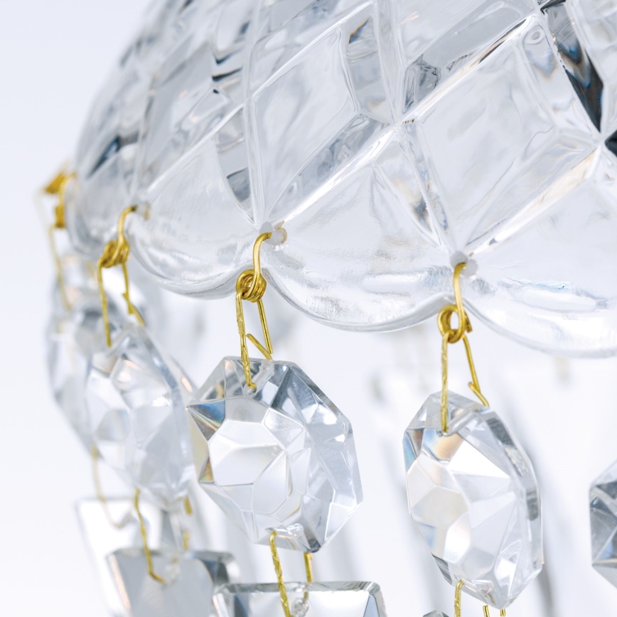 Kristalli-ketjukattokruunu ARILA 1xE27/60W/230V halkaisija 25 cm ruskea/patina