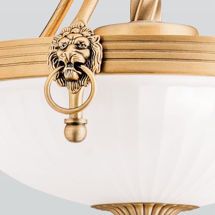 Kattokruunu ketjussa ROCCA 3xE27/60W/230V halkaisija 32 cm pronssi/valkoinen