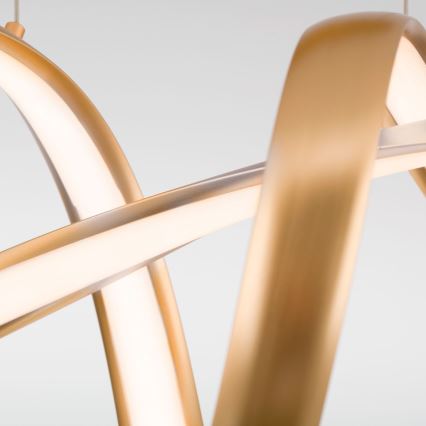 LED himmennettävä kattokruunu köydellä CIRCUS LED/36W/230V kulta