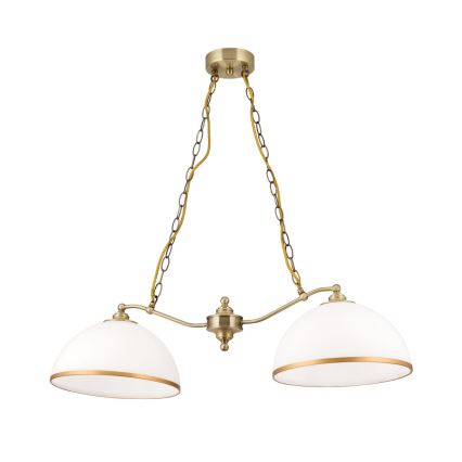 Kattokruunu ketjussa OLD LAMP 2xE27/40W/230V valkoinen/pronssi