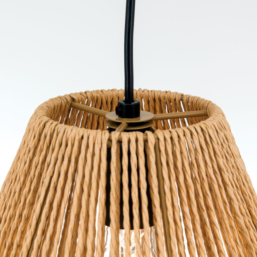 Kattokruunu johdossa JUNGLE 1xE27/40W/230V halkaisija 31 cm hemp