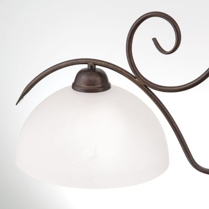 Kattokruunu ketjulla RULA 2xE27/40W/230V valkoinen/pronssi