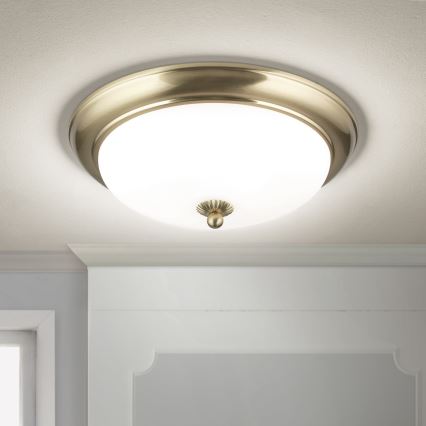 Kattovalaisin EMPIRA 2xE27/40W/230V, halkaisija 35,5 cm, messinki