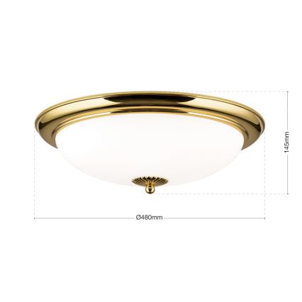 Kattovalaisin EMPIRA 3xE27/40W/230V halkaisija 48 cm kullanvärinen
