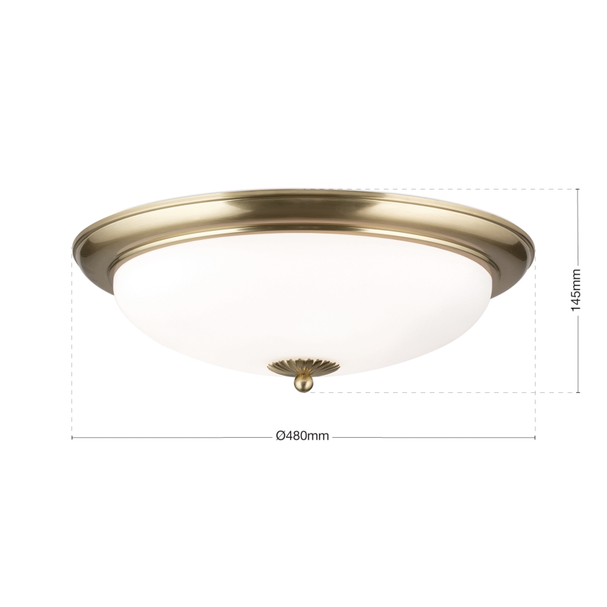 Kattovalaisin EMPIRA 3xE27/40W/230V, Ø 48 cm, messinki