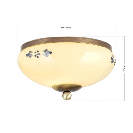 Kattovalaisin LANDHAUS 1xE27/60W/230V halkaisija 21 cm pronssi/beige/sininen