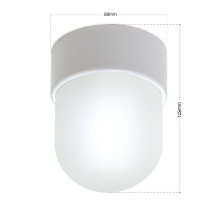Kattovalaisin OSTIA 1xE27/40W/230V halkaisija 9,8 cm valkoinen