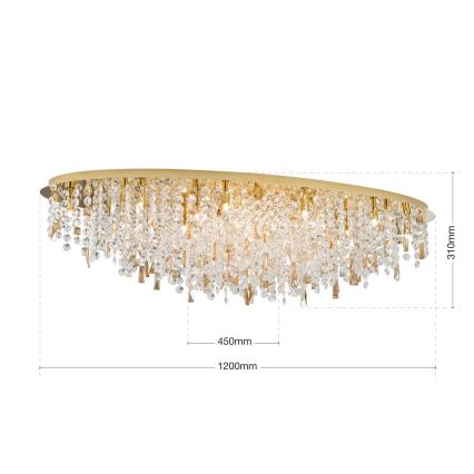 Kristallikattovalaisin CRYSTALRIVER 21xG9/40W/230V kulta