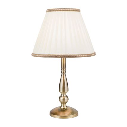 Pöytävalaisin TONIA 1xE27/60W/230V halkaisija 30 cm valkoinen/pronssi