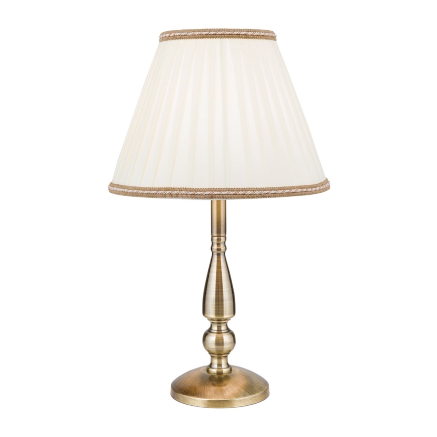 Pöytävalaisin TONIA 1xE27/60W/230V halkaisija 30 cm valkoinen/pronssi