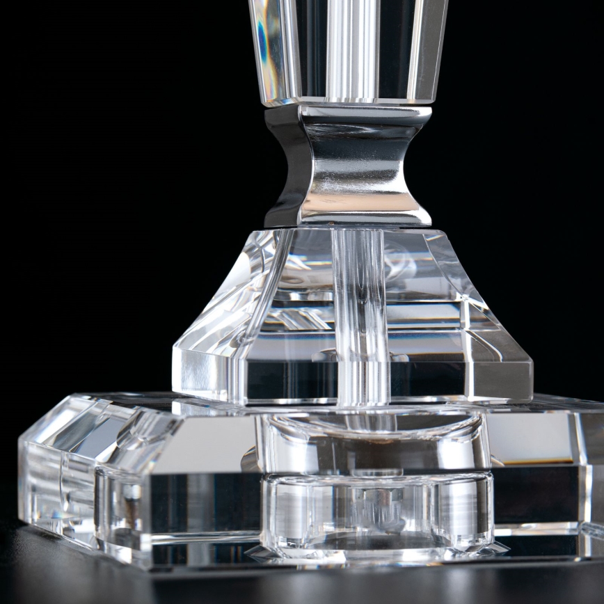 Kristallipöytävalaisin VERONIQUE 1xE27/60W/230V valkoinen/läpinäkyvä