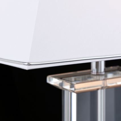 Kristallipöytävalaisin VERONIQUE 1xE27/60W/230V valkoinen/läpinäkyvä