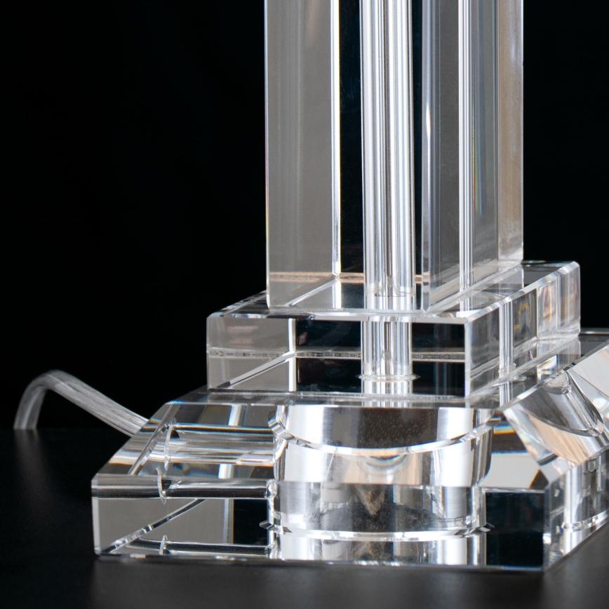 Kristallipöytävalaisin VERONIQUE 1xE27/60W/230V valkoinen/läpinäkyvä