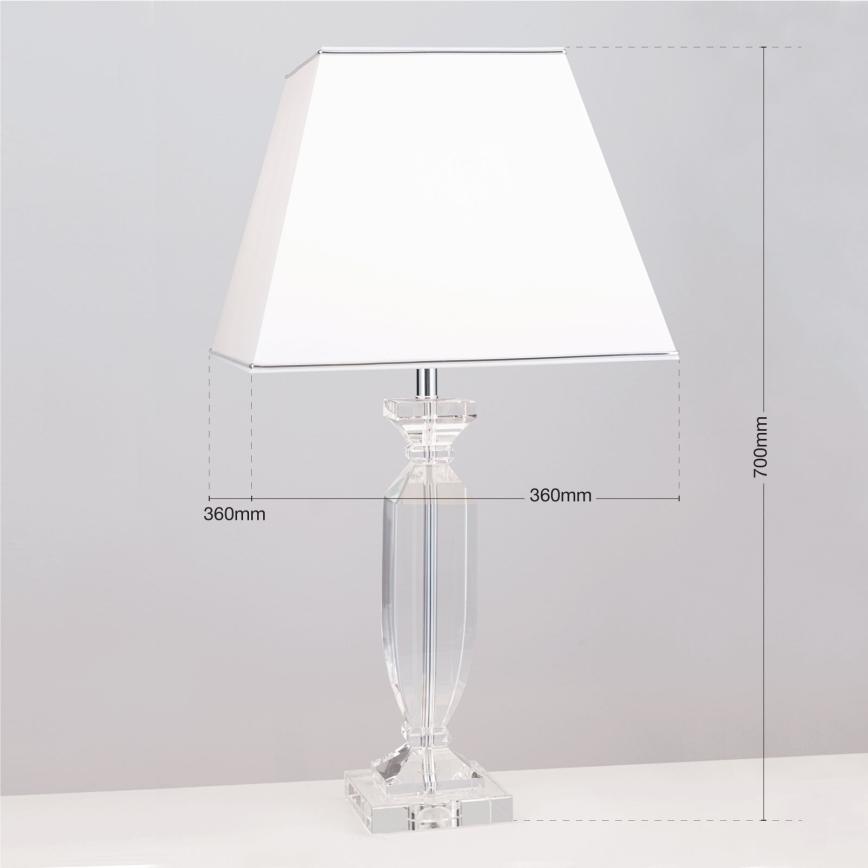 Kristallipöytävalaisin POKAL 1xE27/60W/230V valkoinen/läpinäkyvä