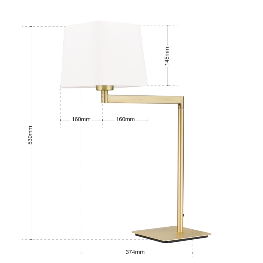 Pöytävalaisin CARLTON 1xE27/40W/230V valkoinen/kulta