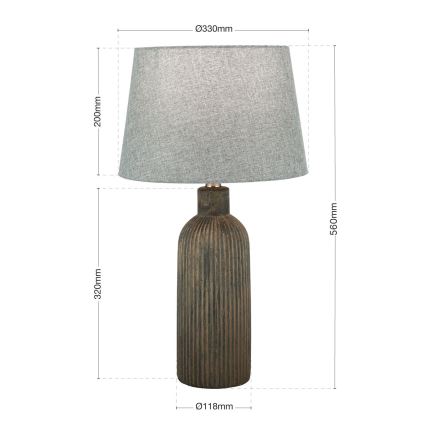 Pöytävalaisin ORCHID 1xE27/40W/230V keramiikka ruskea/harmaa