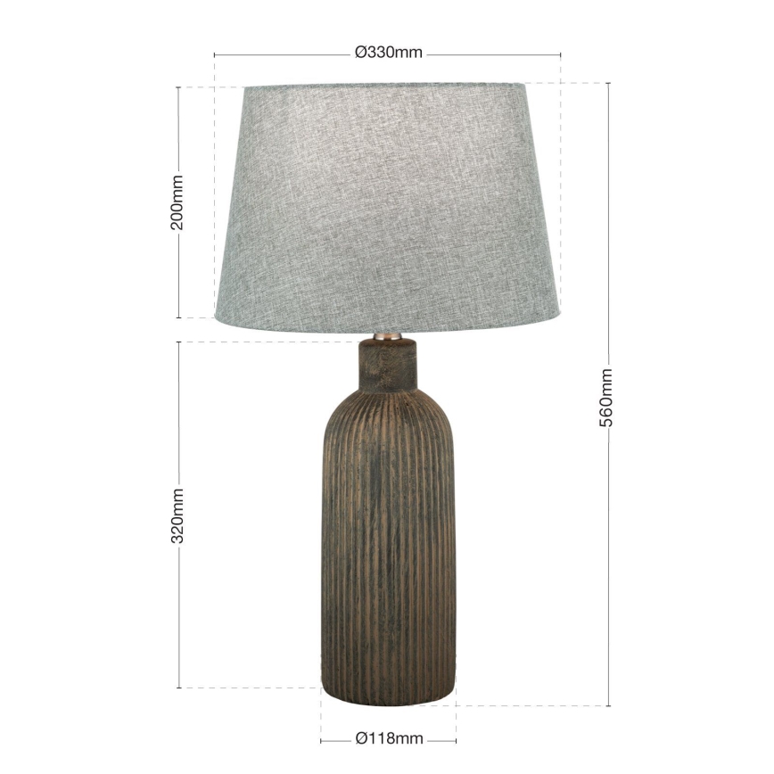 Pöytävalaisin ORCHID 1xE27/40W/230V keramiikka ruskea/harmaa