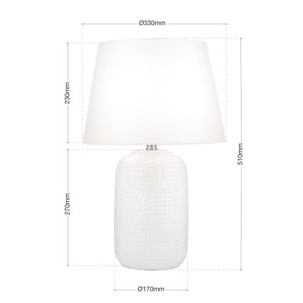 Pöytävalaisin CORAL 1xE27/40W/230V keramiikka/valkoinen