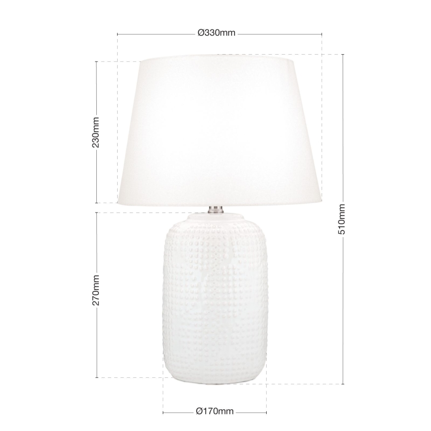 Pöytävalaisin CORAL 1xE27/40W/230V keramiikka/valkoinen