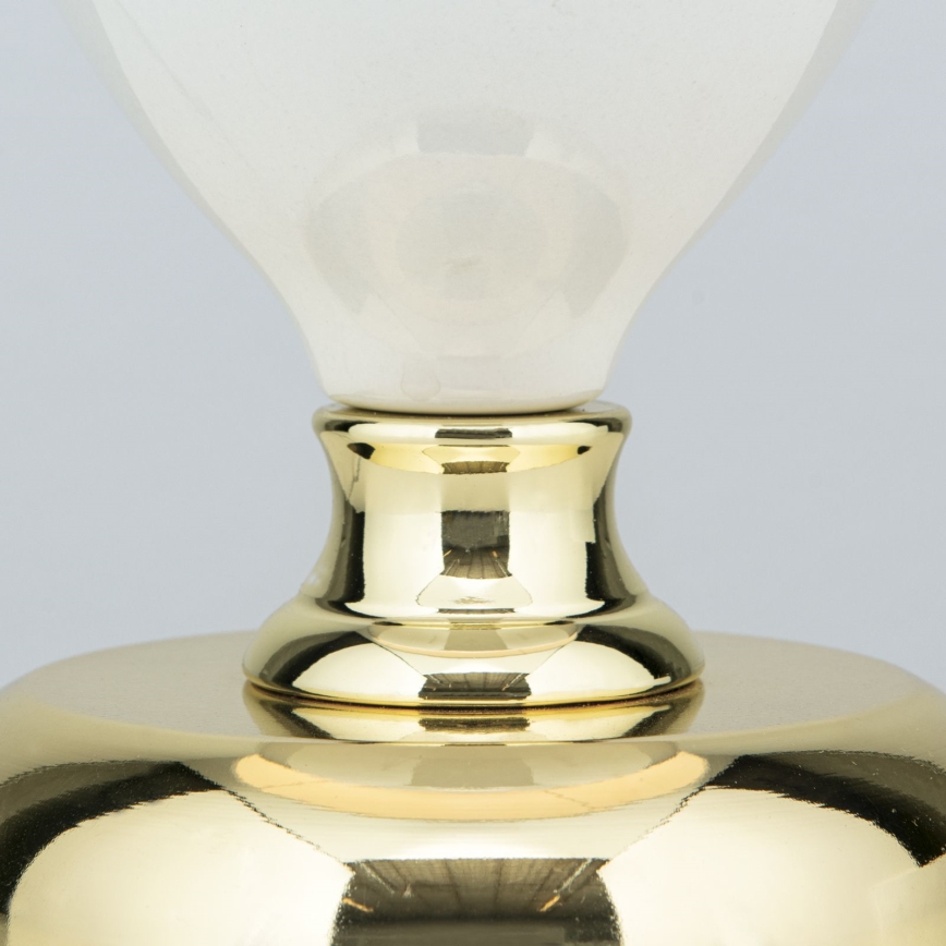 Pöytävalaisin OVUM 1xE27/40W/230V 48 cm keramiikka valkoinen/kulta