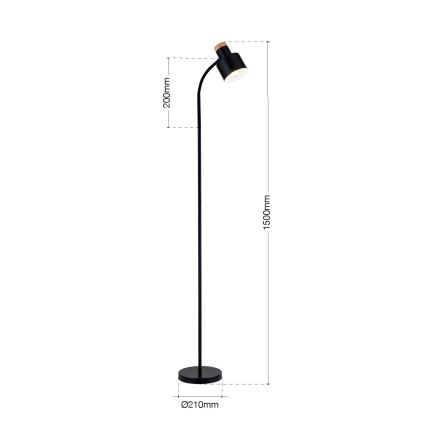 Lattiavalaisin GILI 1xE27/40W/230V musta