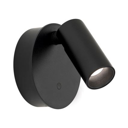 Himmennettävä ladattava kosketusohjattu LED-seinäspotti LUXY LED/1W/5V 2200 mAh 2700/3000/4000K musta