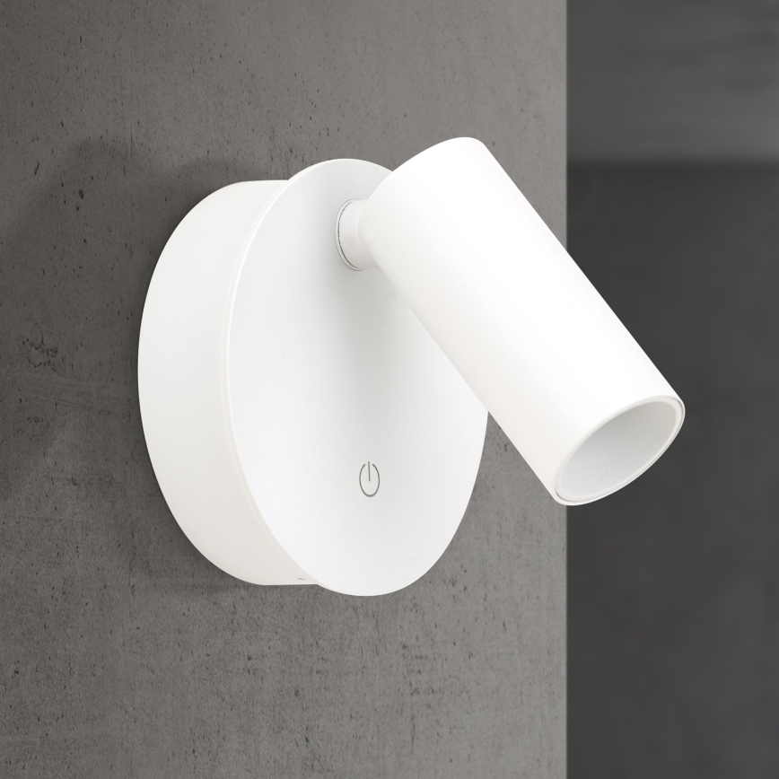 LED-himmennettävä ladattava kosketusohjattu seinään asennettava kohdevalaisin LUXY LED/1W/5V 2200 mAh 2700/3000/4000K valkoinen