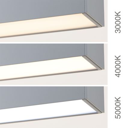 LED-katto-/riippuvalaisin 2-in-1 PALKKI LED/38W/230V 3000/4000/5000K harmaa